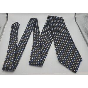 XMI Platinum Mens Tie Black w/Gold,Green,Blue,Tan Dots Woven Silk Luxury Necktie